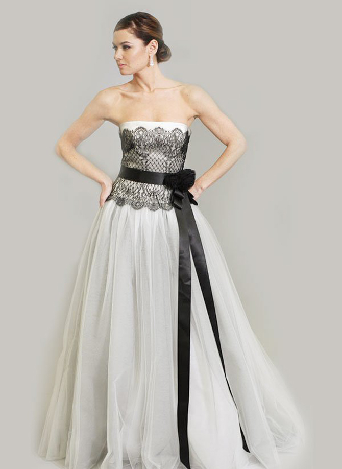 black white wedding dress 2011 Crno – bela inspiracija za kraljevsko venčanje