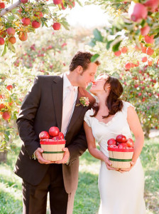 bride groom apple trees 224x300 