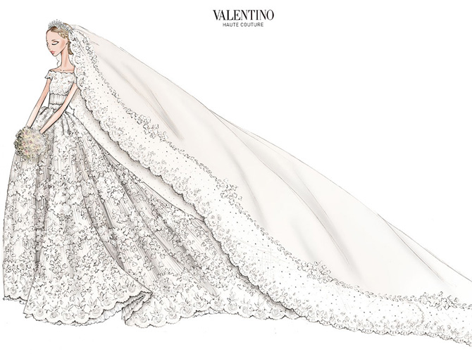 Valentinova skica haljine 2 Venčanja poznatih: Princeza Madlen od Švedske i Kristofer O’Nil