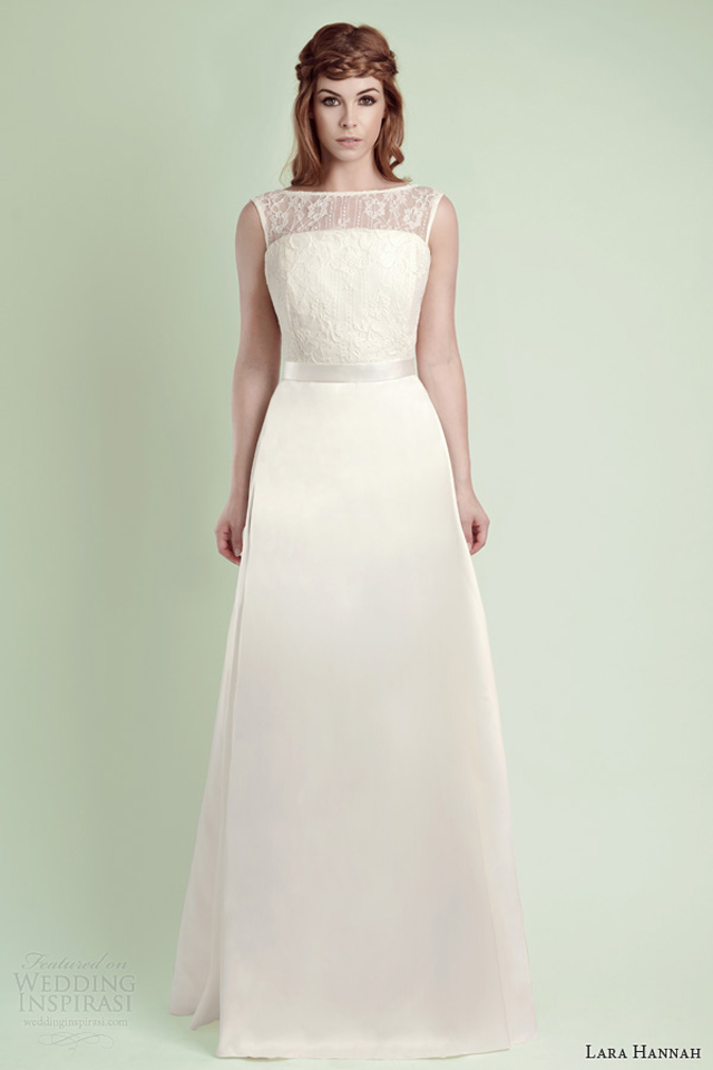 lara hannah wedding dress 2014 rain strapless bridal gown illusion neckline sleeveless Lara Hannah: Magična kolekcija