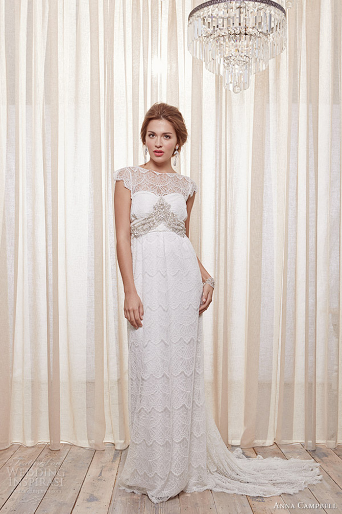 anna campbell 2013 2014 isobelle cap sleeve wedding dress Anna Campbell: Vintidž stil