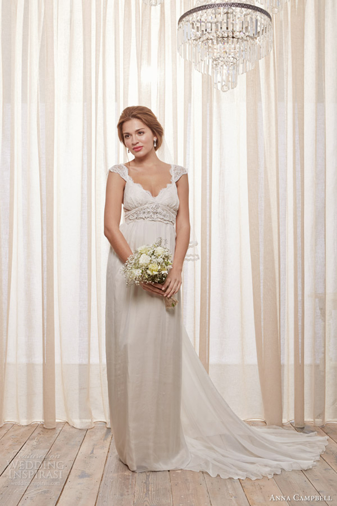 anna campbell bridal 2014 emily latte wedding dress straps Anna Campbell: Vintidž stil