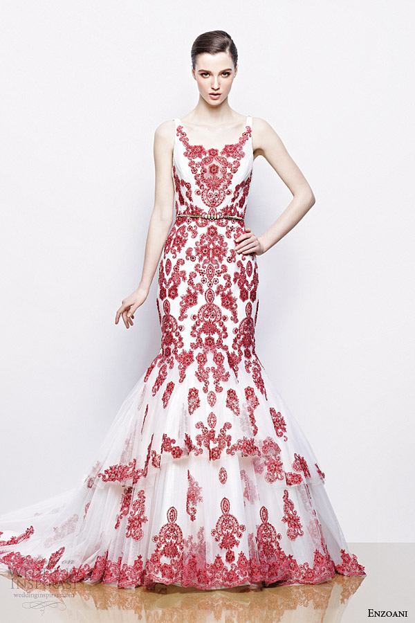 enzoani 2014 bridal ilyssa red white sleeveless wedding dress Enzoani: Vreme je za magiju