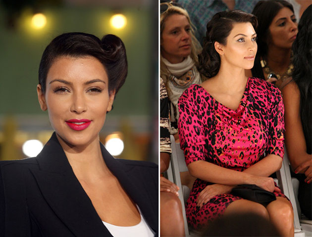 Kim Kardashian updo hairstyles retro updos Kim Kardashian: Retro za doček