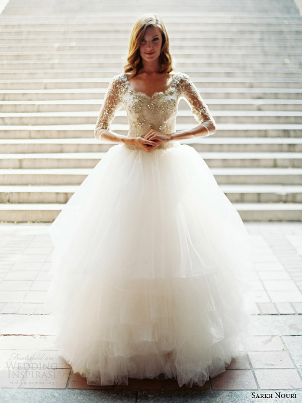sareh nouri wedding dresses fall 2014 bridal ziba ball gown long sleeves Venčanica dana: Sareh Nouri