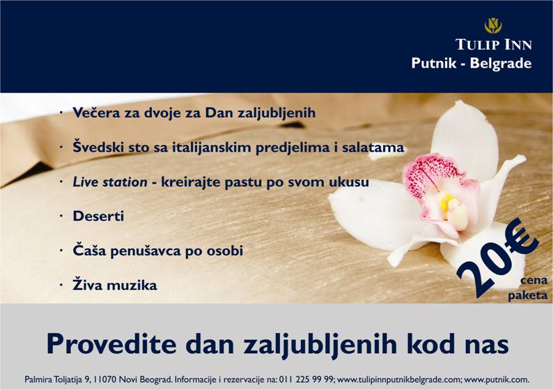 image003 Preporučujemo: Tulip Inn Putnik Belgrade pasta veče za Dan zaljubljenih