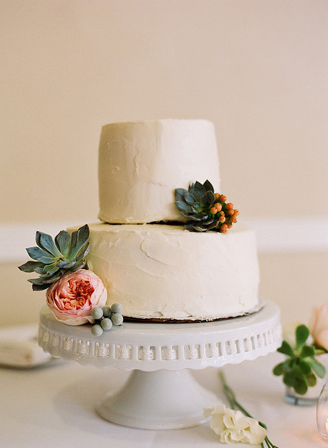 We love how succulents instantly take simple two layer cake Dekoriši sama: Torta na dva sprata