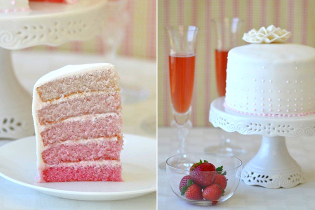 embedded Champagne Strawberry wedding Cake Mladenačke torte za ovo proleće 
