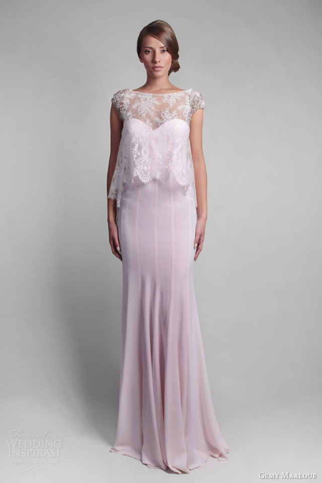 gemy maalouf couture spring 2014 pale pink wedding dress Haljine u nežnim bojama proleća