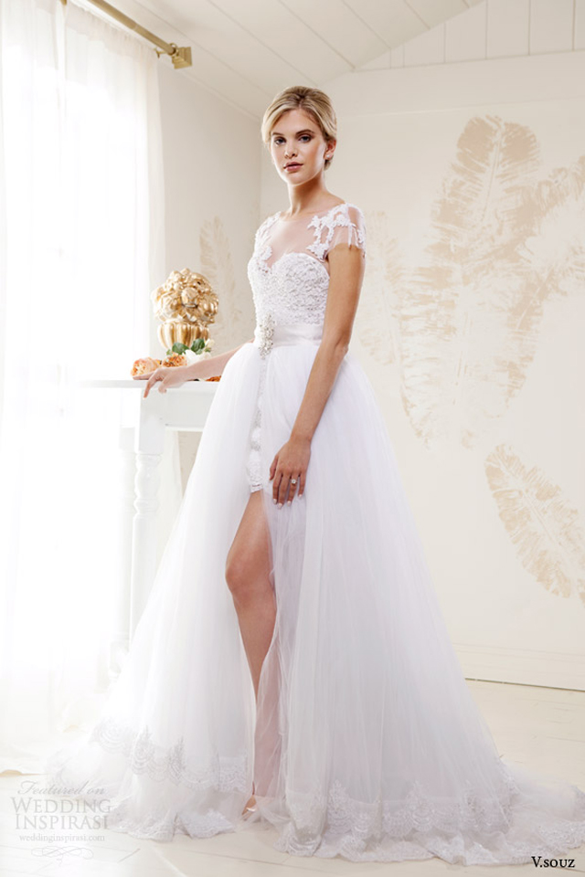 v souz bridal 2014 kate short lace wedding dress full length over skirt Haljine za elegantne i moderne mlade