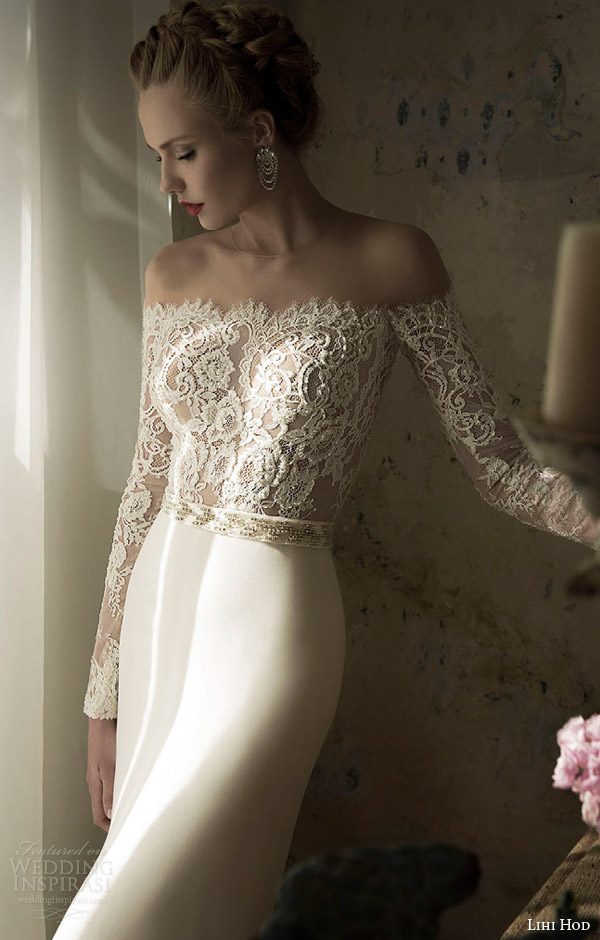 lihi hod spring 2014 blush wedding dress close up lace bodice sleeves Venčanje iz snova: Venčanice Lili Hod 