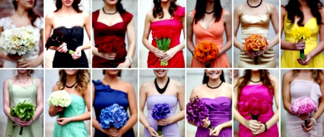 Rainbow Bridesmaid Bouquets Dekoriši svadbu da bude šarena