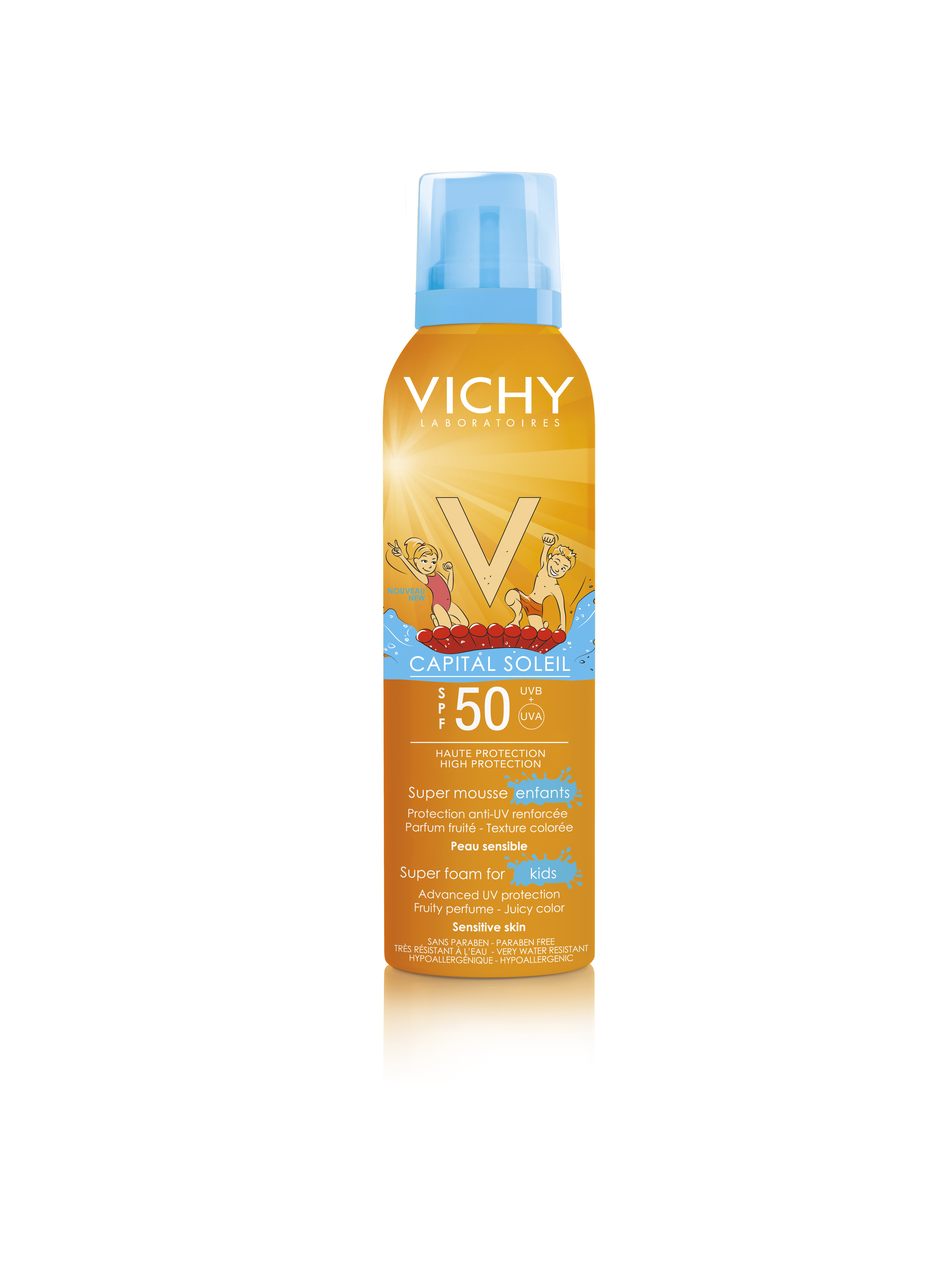 VICHY CS kids super foam SPF 50+ Capital Soleil super pena SPF 50: Visoka zaštita za osetljivu dečiju kožu