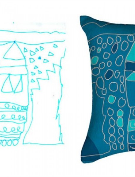 Dečiji crteži na jastucima i haljinama