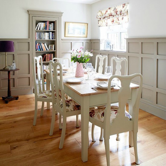 Painted dining furniture in panelled dining room Country Homes and Interiors Housetohome.co .uk  Zanimljiva dekoracija za trpezariju