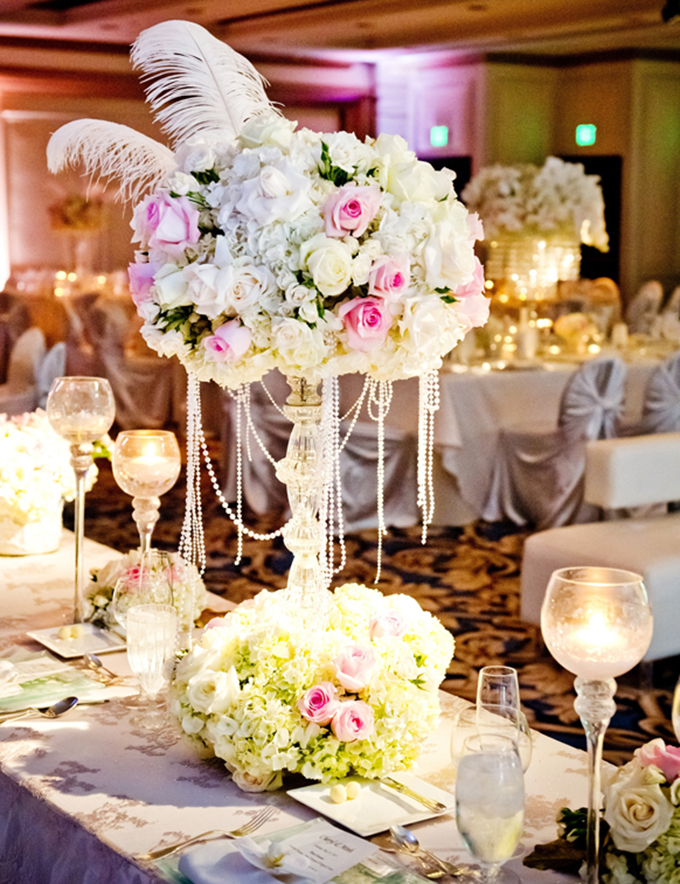 dekoracija perje Ideje za dekoraciju stolova za venčanje