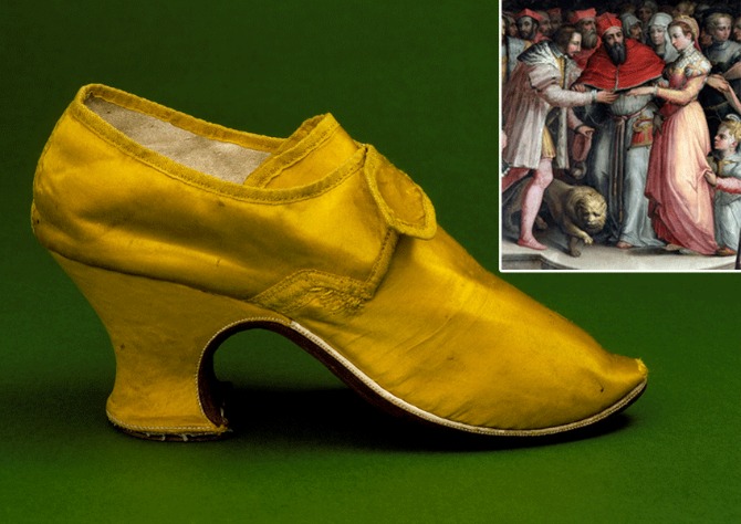 Oblik cipela kakve je nosilafrancuska kraljica Katarina de Mediči na svom venčanju Cipele za venčanje nekad i sad
