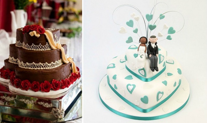 svadbena torta u obliku srca1 Mladenačke torte u obliku srca