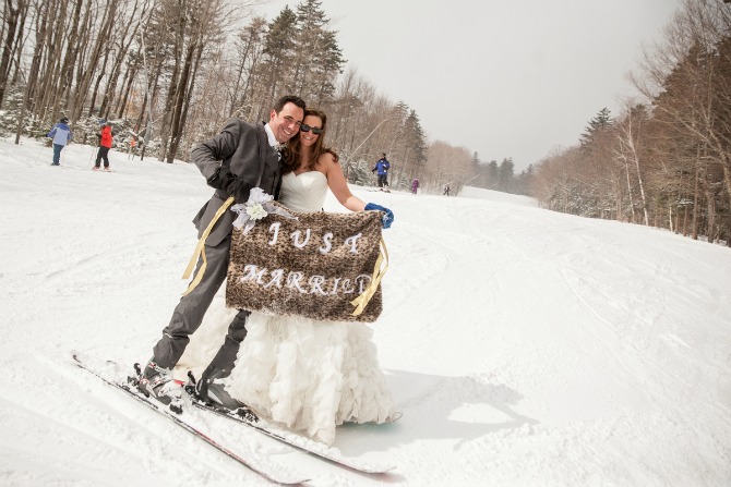 venčanje na planini skijanje2 Mladenci odlučili da se venčaju na ski stazi