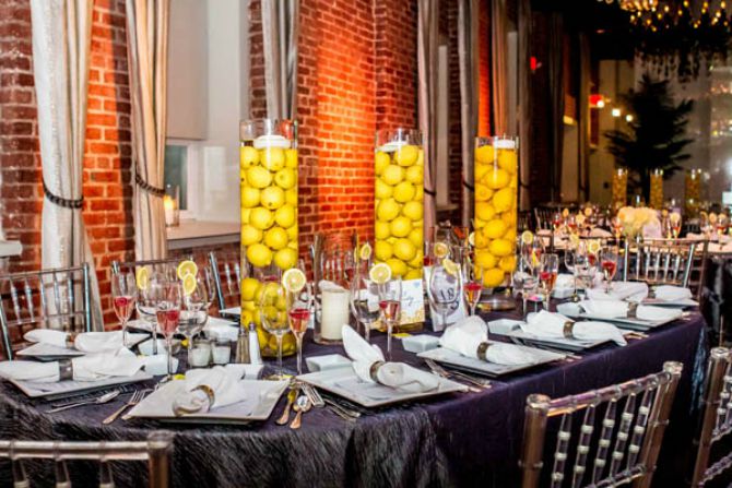 dekoracija stolova limunom Ideje za modernu dekoraciju venčanja