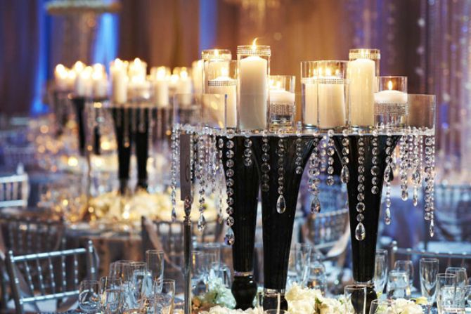 svece i kristali Ideje za modernu dekoraciju venčanja