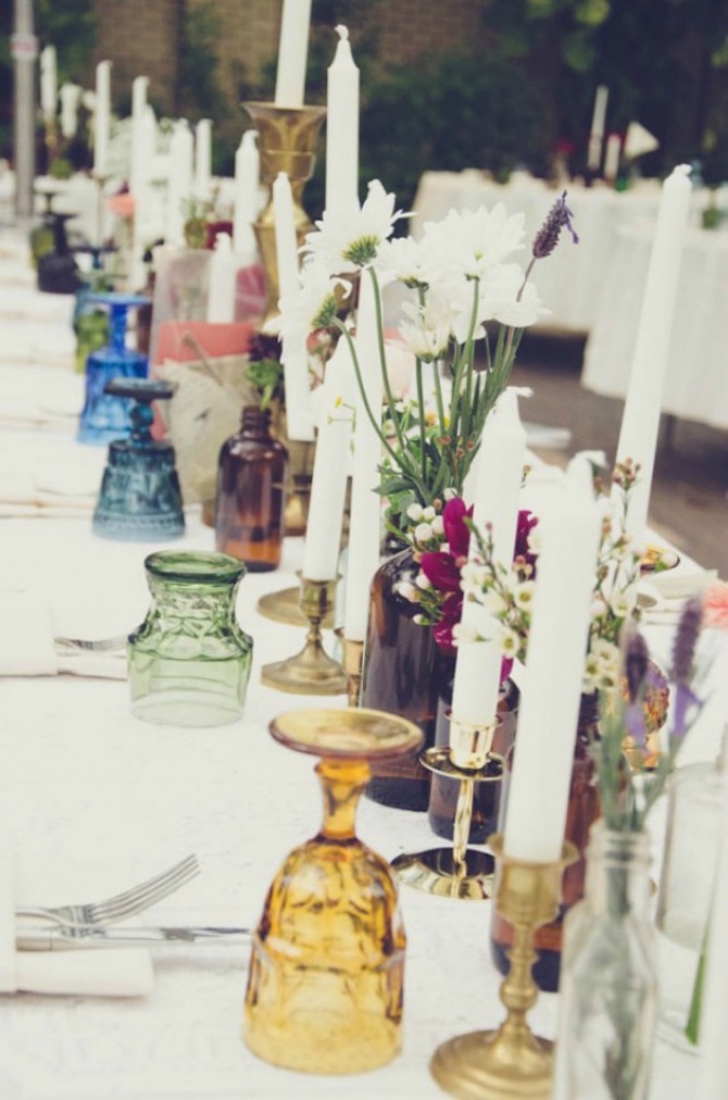 čaše u boji dekoracija venčanje1 Čaše u boji za vaše venčanje